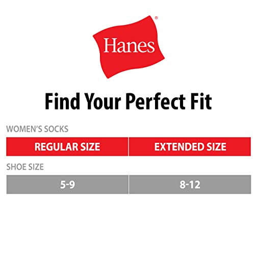 Hanes Women's Soft Moisture-Wicking Crew Socks, Multipack3