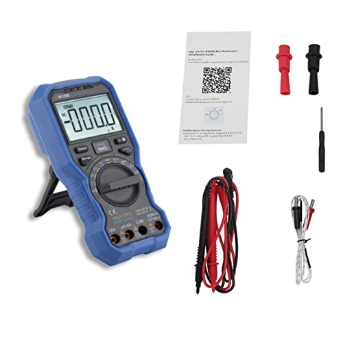 Multimètre numérique professionnel, kit multimètre Bluetooth OW18B, également un enregistreur de données et un kit de thermomètre, détection de tension NCV sans contact (batterie non incluse)