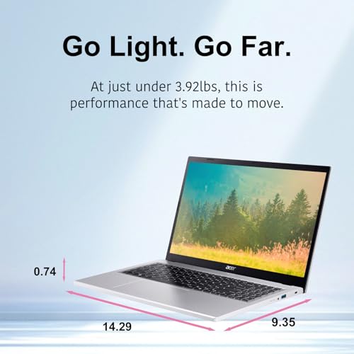 Image of acer Aspire 15.6 inch FHD Laptop | AMD Ryzen 5 7520U Processor | 16GB RAM | 512GB PCIe SSD | Webcam | Wi-Fi 6 | Copilot AI | Windows 11 | Silver | 2026 Edition for Business & Home Office