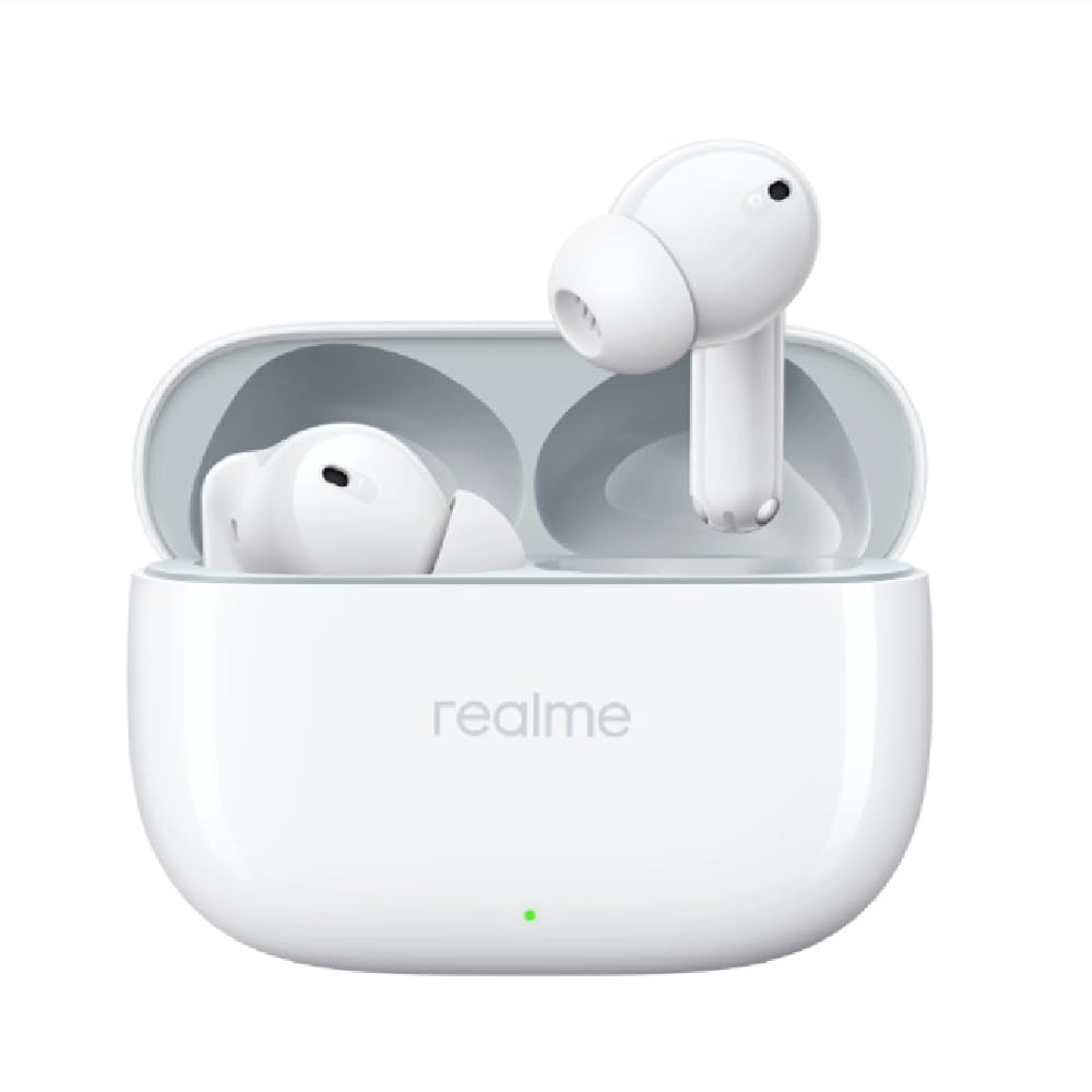 realme Buds T300 Wireless 30dB Active Noise Cancelling Bluetooth 5.3 TWS Headset 40 ore di durata della batteria,impermeabilizzazione,vano batteria (T300, White)