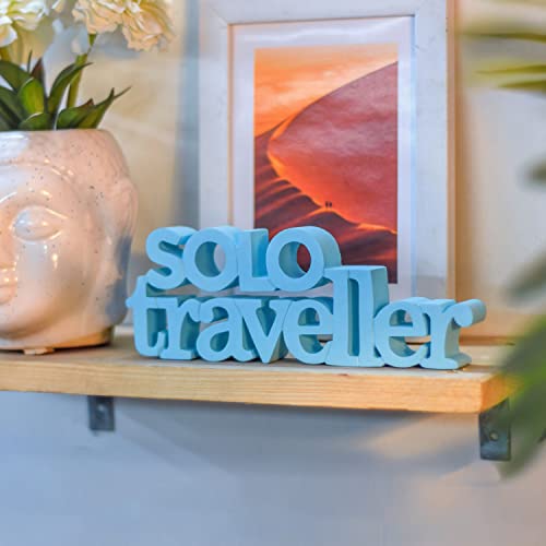 Image of NUKKAD TALES Solo Traveller Blue Fancy Decoration Showpiece Home Decor Items for Bedroom Living Room Decoration Item Book Shelf Decor Birthday Gift Items Gift for Travel Lovers (9 x 3.20 inch)