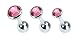 Pink Gem Top 3 Pcs Value Pack of Assorted 316L Tragus Bar