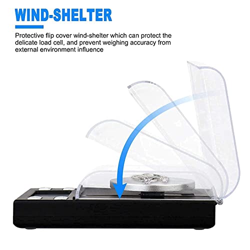 Milligram Scale 50g/0.001g,Precision Mini Carat Gram Scale for Powder Medicine,Jewelry,Gem,Reloading,Lab,Pocket Scale with Cal Weight,Professional Mg Scale with Tare,LCD Display,Powder Scoop