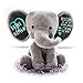 Personalisierte Geschenke Baby Elefant Junge Kuscheltier Mädchen Plüsch Geschenkidee zur Geburt & Taufe personalisiert mit Namen Geburtsdaten Taufspruch (Grau)