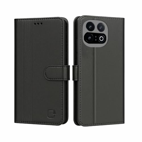 Image of AIBEX Shock Proof Flip Compatible for iQOO 15 5G Flip Cover Leather Finish | Inside TPU with Card Pockets | Wallet Stand | Complete Protection Flip Case Black