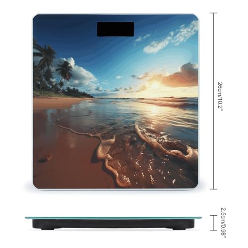 Báscula de baño digital Beach Sunset con pantalla LCD miniatura 2