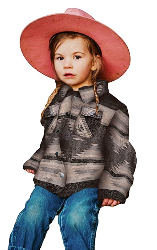 Toddlers Taupe Aztec Shacket