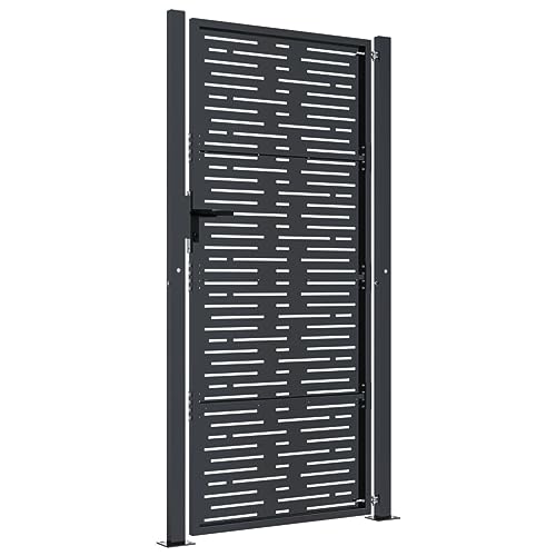 Gartentor Anthrazit 105x155 Cm Stahl Quadratisches Design - Gartentor