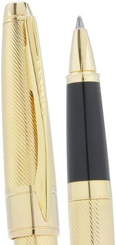 Cross Apogee Executive with Deep Diamond Cut Elegant Haberdashery Heavy 23 Karat Gold Barrel and Appointment Gel Ink Rollerball Pen