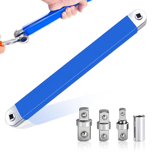 UVVRUR Clé d'extension coudée Offset avec adaptateur d'entraînement 1/2', 1/4' et 3/8', clé d'extension offset pour mécaniciens, artisans de garage