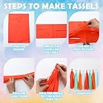 Moukeren 20 Pcs Showgirl Party Decorations Orange Blue and Mint Green Tissue Paper Tassel Party Garland Banner DIY Kit Hanging Decor for Themed Birthday Wedding Baby Shower Tangerine Citrus Supplies - Image 3