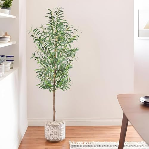 Image of Kayra Decor Artificial 5 Feet Olive Tree | Artificial Plants with Pot Big Size, Office, Villa, Indoor Decoration