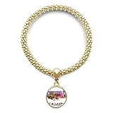  DIYthinker Cadena de joyería Leicester City Bretaña Acuarela de Oro Pendiente Redondo de Pulsera