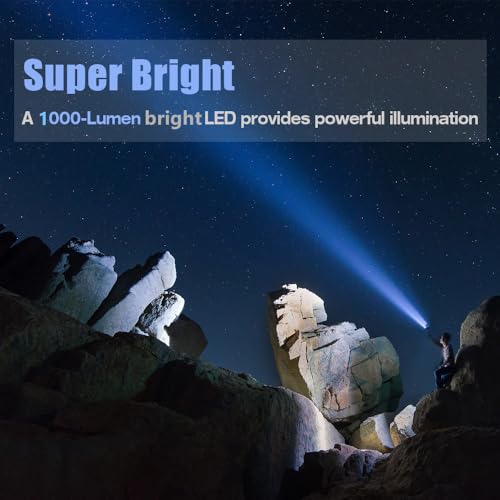 image for YIERBLUE Rechargeable Spotlight, Super Bright 100,000 High Lumen LED H