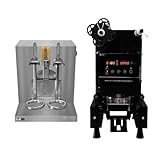 Máquina automática de sellado de tazas 500W + coctelera de té de burbujas 400r/min, 350-1000ml, temporizador 6-120s, 500-650 tazas/h, rollo de película gratis y 2 cocteleras de 700ml