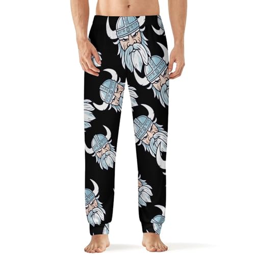 Norse Mythology God Valhalla Viking Men's Pajamas Casual Sleep Pants Sweatpants Soft Sleepwear for Home
