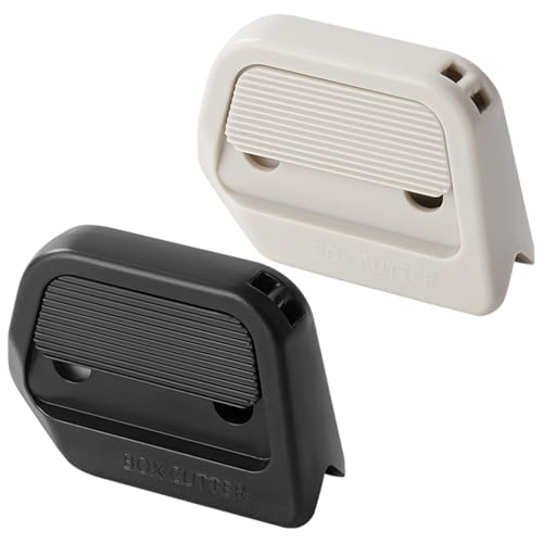 Lot de 2 ouvre-boîtes magnétiques portables, couteaux utilitaires à rétraction automatique avec lames en céramique de sécurité et rainure à angle droit pour carton, artisanat, coupe-boîte en céramique