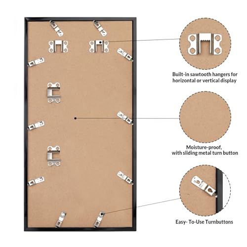 LaVie Home 13x39 Picture Frame for Wall Display, 13x39 Black Picture Frame with HD Plexiglas, 13 x 39 Frame 1 Pack, Display Frame for Vertical or Horizontal, Classic Collection