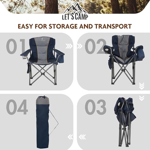 perfekt für Rucksack-Transport beim Campingausflug in der Natur (98 Zeichen). - Detailansicht von LET'S CAMP Campingstuhl...