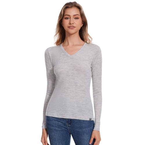 Merino Wool Base Layer Women 100% Merino Wool Long Sleeve