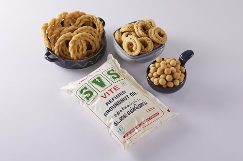 Image of SVS Refined Groundnut Oil 1 Litre Pouch, Refined Edible Oil for Cooking, Good Shelf Life, Baking & Frying for Rich Flavour & Nutrition 1L Pouch