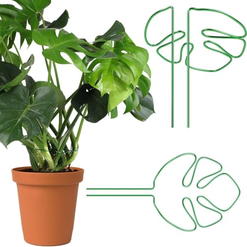 siawadeky 植物支柱 園芸支柱 2個セット モンステラ形 花支え バラ 薔薇 植木鉢用 植物成長方向誘引 自由に曲げ可能 植物倒れ防止 観葉支柱 植物サポート フラワー支柱 植物成長 農業 園芸 装飾用