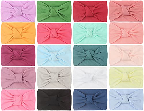 Baby Girl Bows Headbands Hair Accessories for Newborn Infant Toddler Girls' Shower (Peace Knot 20Pcs)