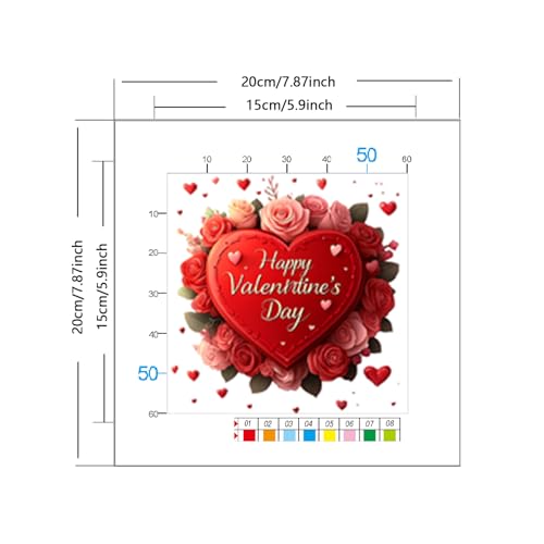 Image of Zhenqing Valentine's Day Cross Stitch Kit for Adults - Red Heart Rose & Owl Floral Design | 11CT 7.87 inchx7.87 inch Stamped Embroidery Kit with Thread, Fabric | DIY Craft Gift (68789)