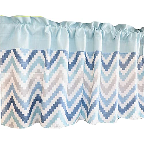 Medias cortinas ocultar desorden en gabinetes con cenefa de cortina de café azul de 90x60 cm 3
