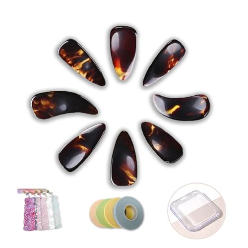 MUYIYANG Groove Design Guzheng Finger Picks Chinese Zither Nail,Set with Finger Tape Nail Plate Storage Box-Complete Accessories Kit for String Instrument Players