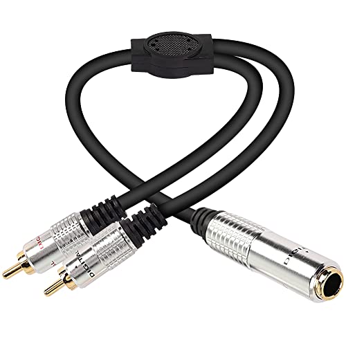 Cable divisor RCA de 6,35 mm TRS hembra a doble conector RCA macho estéreo de 50cm