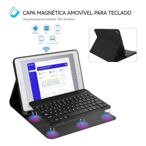 Adequado para iPad Air 4 Air 5ª geração tablet case + teclado inteligente + mouse (amarelo, Estilo c