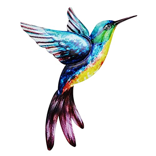 Jinitaimei Metall Kolibri Wanddeko, handgefertigte inspirierende Wandkunst Bunte Vögel Skulptur, DIY hängende Ornamente für Innen Außen Haus Wohnzimmer Büro Garten Fenster, Geschenke für Mama (A) Cover