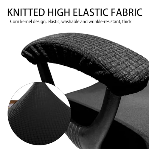 Enodny 2 Pairs Office Chair Armrest Covers, Office Seat Hand Rest Protector Stretchable Desk Chair Arm Covers for Office Chair(Black)