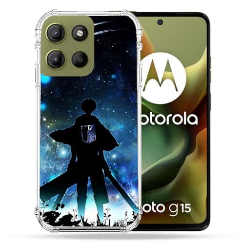 Coque Motorola G15 Manga Attaque Titans Levi étui antichoc noir