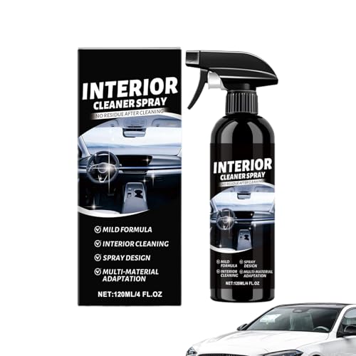 Wimnqie Spray nettoyant intérieur de voiture - 120 ml - Entretien à long terme pour cuir - Textile et rembourrage - Spray détachant pour taxi, berline, camion, minivan, tableau de bord, console