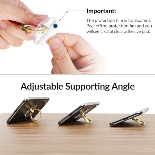 Support de téléphone rotatif à 360° avec base transparente et angle réglable | Lot de 3 - 5