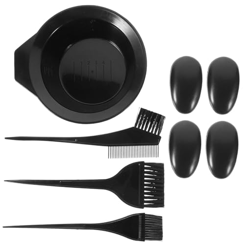 LOLIPPYY Kit de Herramientas para Teñir Cabello Plástico Negro Peine de Dientes Anchos Cuenco Antidesbordamiento Set Profesional para Principiantes Adecuado para Tipo de Cabello