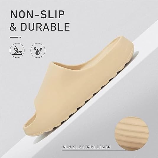 Cloud Sliders for Men and Women Super Comfy Soft Pillow Slides, Unisex Non-Slip Quick-Drying Shower Slippers, EVA Lightweight Thick-Soled Sports Relax Sandals Pool Sliders for Indoor Outdoor Beach