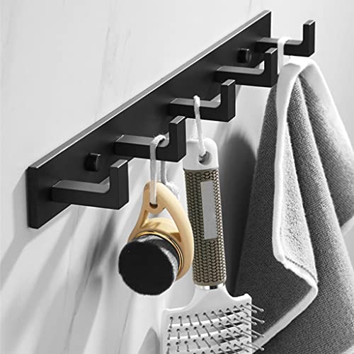 LeGDOr Wieszak ścienny Haczyki na drzwi Naścienny wieszak na ręczniki na ubrania, aluminiowy metalowy uchwyt łazienkowy, akcesoria łazienkowe kuchenne wieszak na płaszcze (kolor: 5 haczyków)