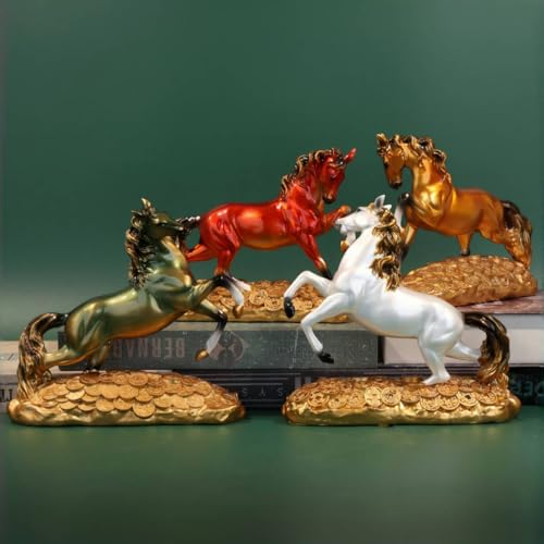 Estatua de Caballo Galopando en Resina con Base de Monedas miniatura 6