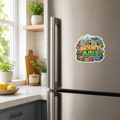 Image of Zesta Wooden Fridge Magnets Set | Refrigerator Decor Magnets for Kitchen | India Souvenir Fridge Magnet Collection | Wooden Magnet for Fridge Door Decoration (Mount Abu)