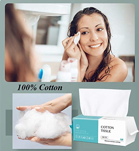 Cotton Facial Dry Wipes 100 Count, Deeply Cleansing Face Towel, Multi-Purpose For Skin Care, Make-Up Wipes, Face Wipes And Face Towel #TOP3