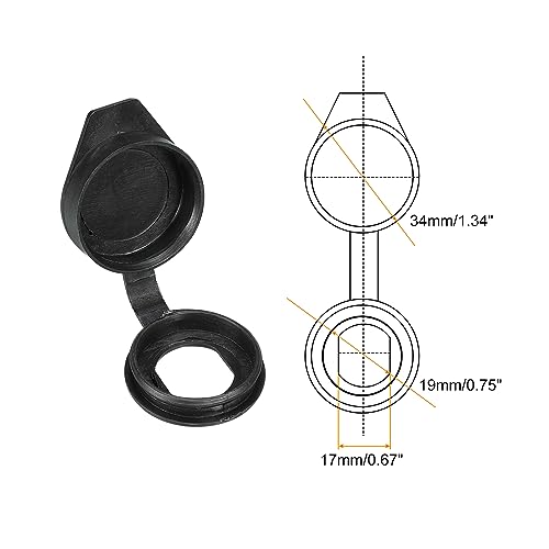 PATIKIL 19mm Door Lock Dust Cover, 10 Pack Plastic Waterproof Keys Panel Cam Lock Dust Cover Cap for 19mm Cam Lock, Black - Image 2