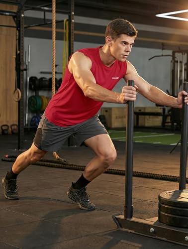 Image of DEMOZU Men's Sleeveless Workout Swim Shirt Quick Dry Athletic Muscle Beach Tank Top Big and Tall