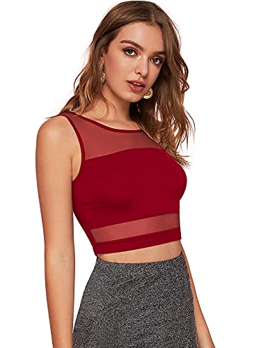 Image of LONDON BELLY Women's Polyester Crop Top with Round Neck Sleeveless Solid Pattern and Crop Length | Womens Crop Tops | Summer Fashion Top Stylish Look