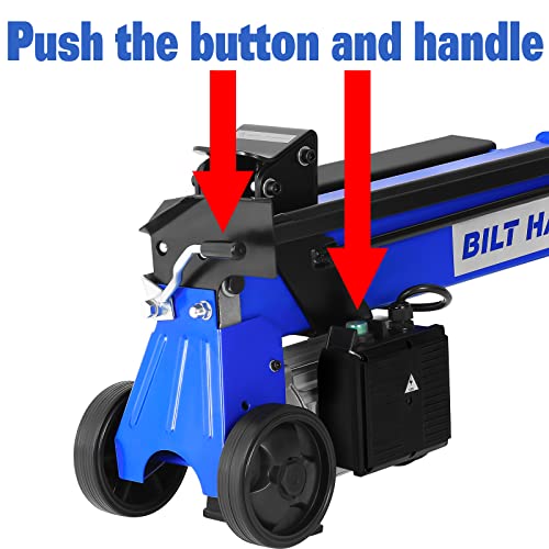 BILT HARD Log Splitter 6.5 Ton, Wood Splitter Electric Powered 15Amp, with Hydraulic Ram, Electric Firewood Splitting Machine, Horizontal
