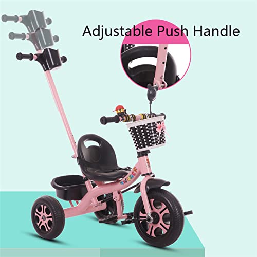 LSHAN 4 in 1 Kinderdreirad Trike Kinderwagen, Kinder-Pedal-Dreirad Laufrad mit Schiebegriff Abnehmbares faltbares Canopy… – Bild 4