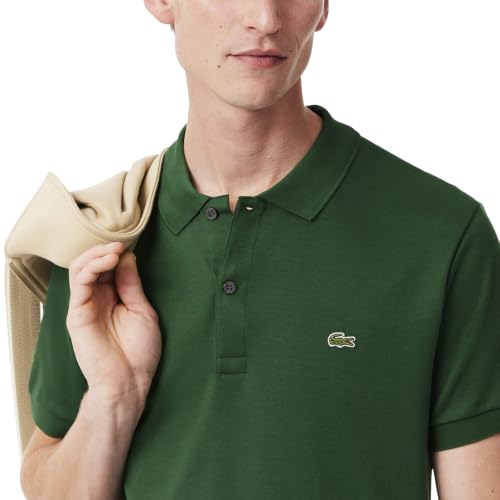 Image of Lacoste Men's Regular Fit Cotton Pima Polo Shirt, Green, X-Small