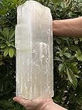 GAF TREASURES Jumbo Selenite Log, Natural White Crystal Huge Selenite Log, Giant Raw Selenite, Rough Raw Crystal Bar, Healing Crystals (18-21 lbs)